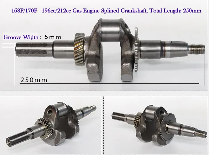 Motores a Gás Eixo com Ranhura de Largura 5mm para Leme Chongqing Qualidade! Crankshaft Fits Estriado 168f – Gx160 170f Gx200 Fazenda Leme