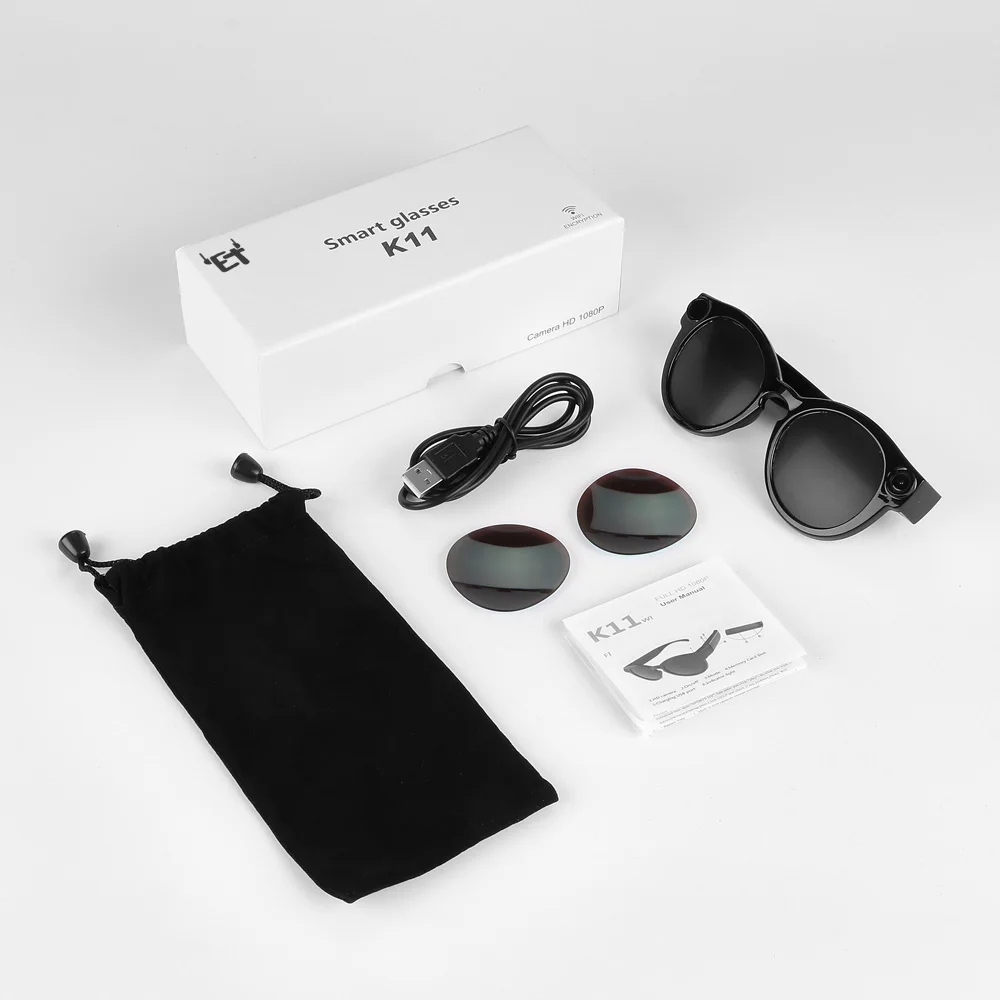 

K11 Smart Glasses Wearable Mini Camera Digital Camcorder Video Recorder HD 1080P Portable Fashion Sunglasses for Cycling Sports