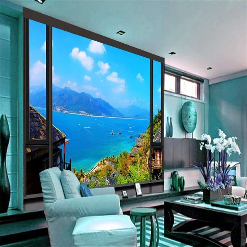 Beibehang фотобумага морской пейзаж рельефные минималистичные обои для гостиной 3d