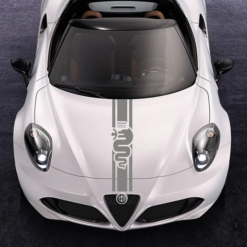 1 шт. Новинка для Alfa Romeo капота гоночные полосы графические наклейки MiTo 147 156 159 166