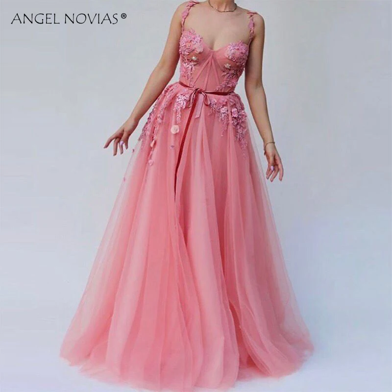 Женское вечернее платье ANGEL NOVIAS розовое длинное в арабском стиле 2020 | Свадьбы и