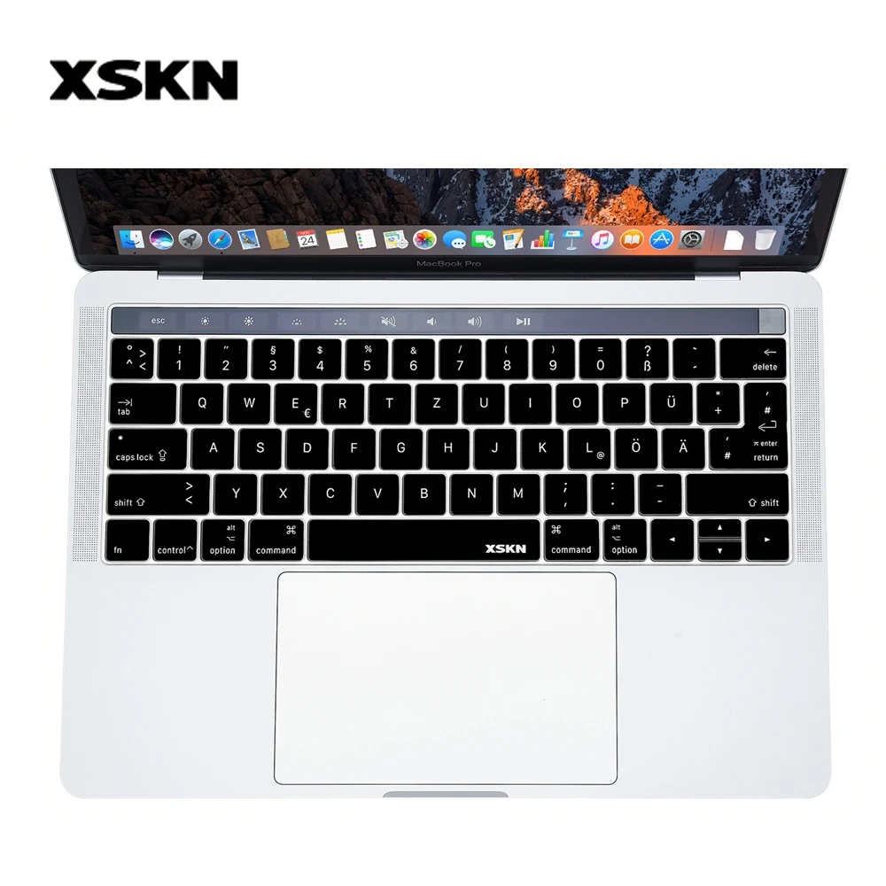 Чехол с немецкой клавиатурой XSKN защитный чехол для сенсорной панели Macbook New Pro 13