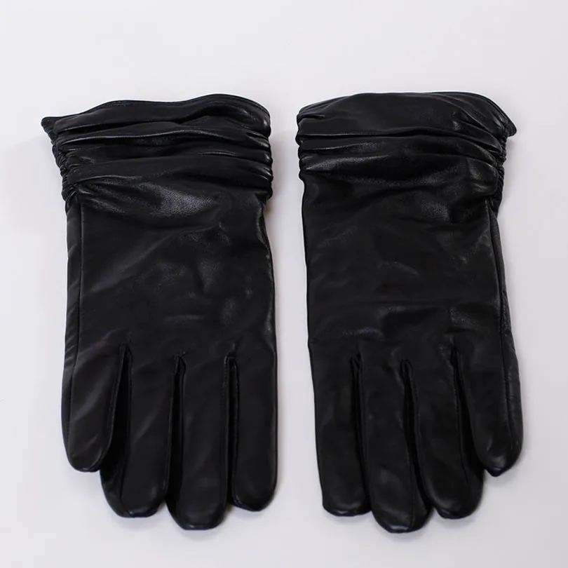 2018 зимние женские перчатки из овчины черные винно красные однотонные наручные