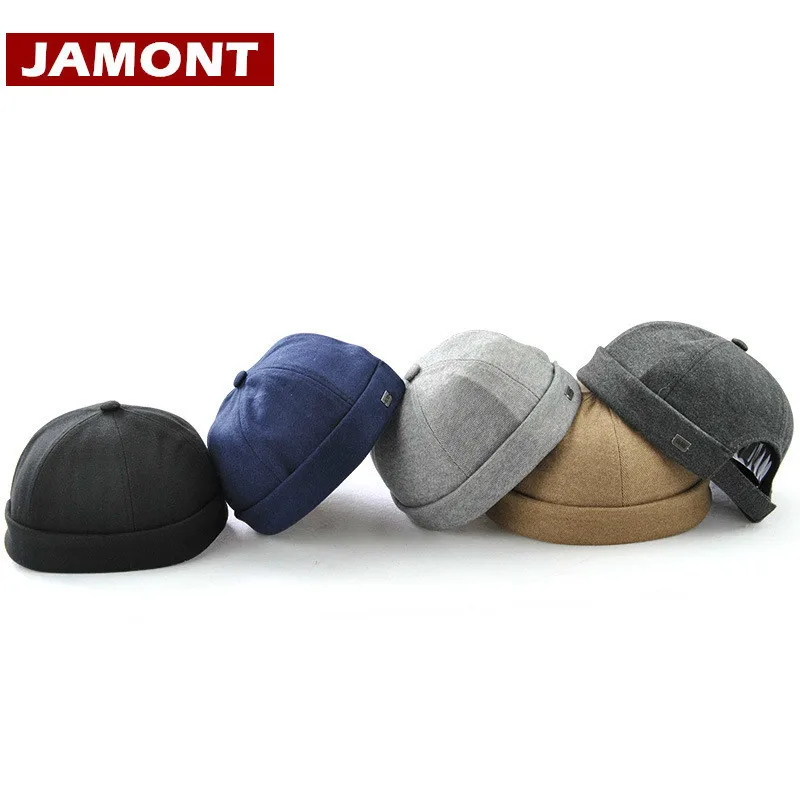 Мужская повседневная шапка [JAMONT] модная однотонная Хлопковая шапочка новая