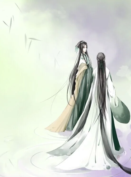 Plant Series Bamboo Personification Male Female Couple Lovers' Costume Hanfu Dark Green Cosplay Hanfu with Cloak Cos Qing Jiujiu