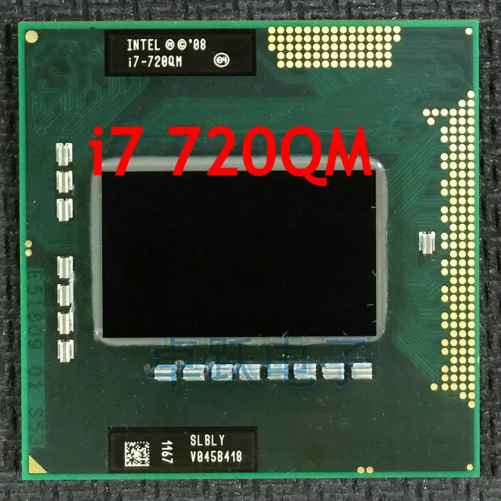 Центральный процессор intel для ноутбука i7 720QM 6M Cache 1 6 ГГц до 2 8 SLBLY PGA988 45 Вт