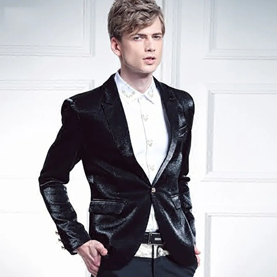 Размера плюс Блейзер Slim Fit Повседневное вечерние костюм Для мужчин на одной
