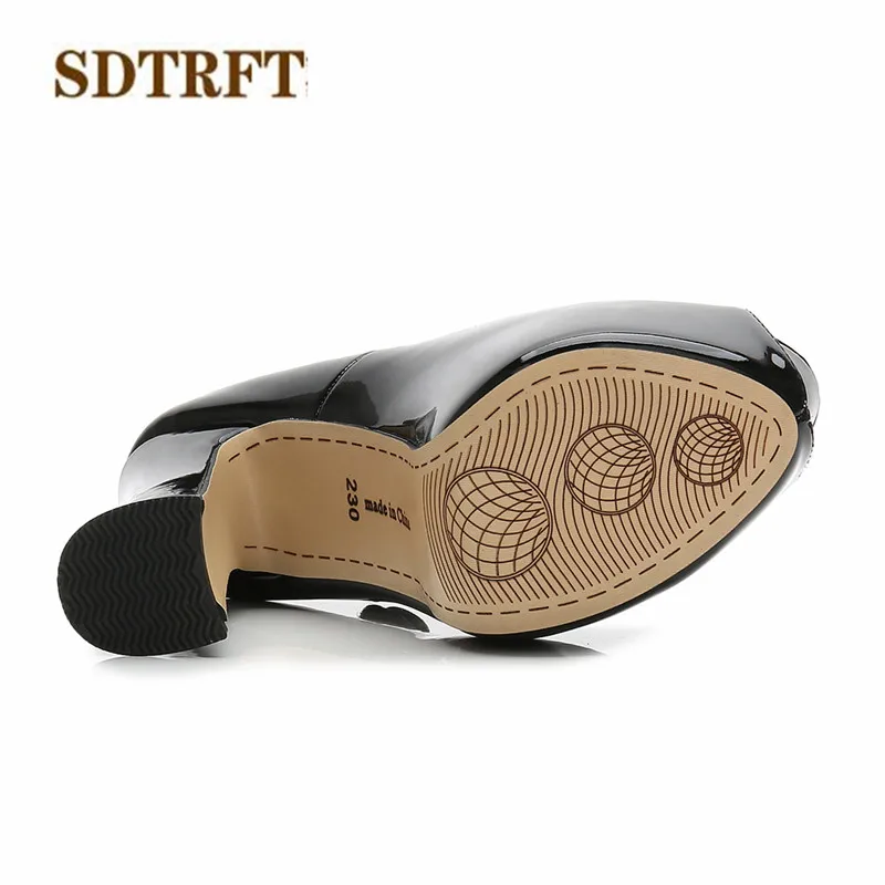 Женские туфли-лодочки SDTRFT платформа толстый каблук 14 см открытый носок пряжка
