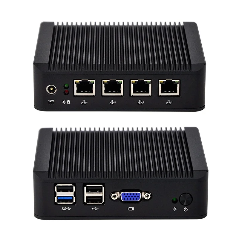 Мини-ПК Q190G4 x86 4 LAN Bay trail j1900 Micro PC Server Linux Ubuntu Промышленный маршрутизатор
