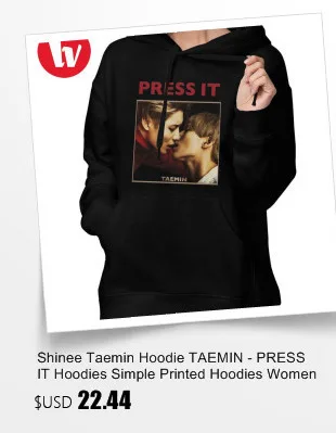 Shinee Taemin худи TAEMIN-PRESS IT толстовки простые толстовки с принтом женская уличная одежда хлопок красный пуловер с длинным рукавом Толстовка