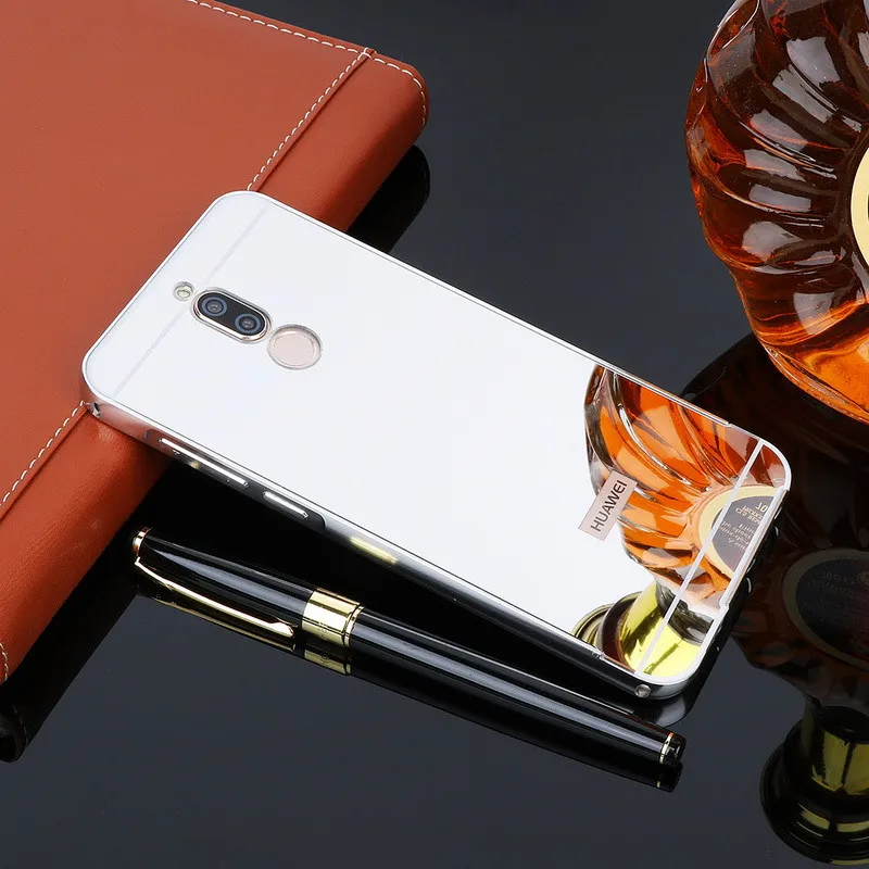 Для Huawei Mate 10 Lite чехол Золотой металлический алюминиевый бампер зеркальные Чехлы
