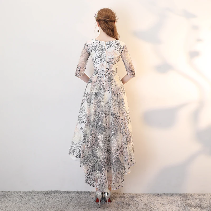 Простые Вечерние платья weiyin с высоким и низким вырезом длинные элегантные