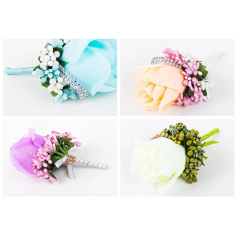 Брошь бутоньерка из шелка свадебное украшение|Искусственные и сухие цветы| |