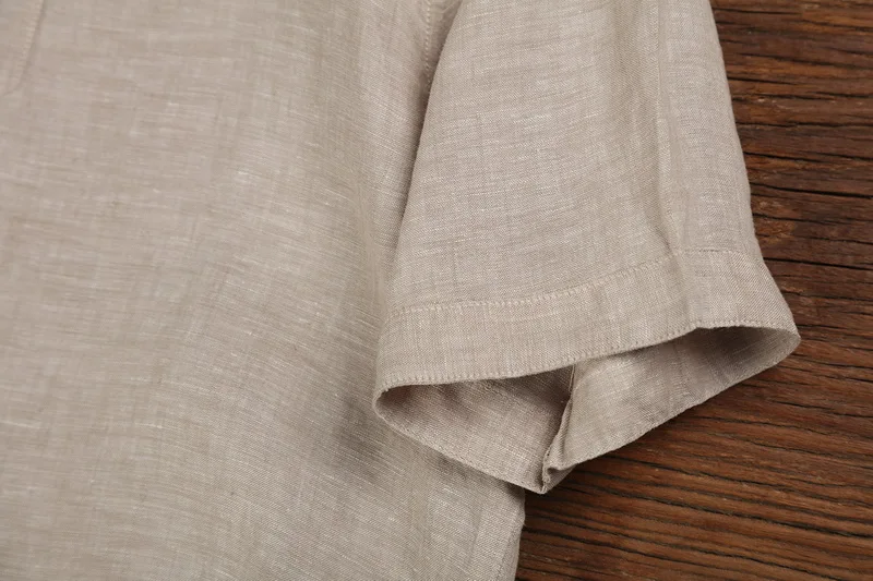 Лето пластина пряжка льняная рубашка мужская повседневная свободная Мужская