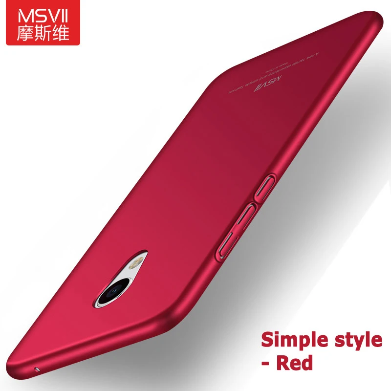 Simple Red Чехол Msvii для Meizu Mx6 чехол тонкий матовый чехол для Meizu Pro 6 6s S металлическое кольцо держатель PC чехол для Meizu Mx 6 Pro6 чехол для телефона s - Цвет: Simple Red