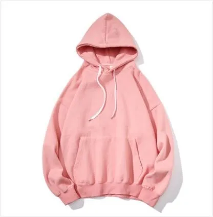 pink colour Мужская мода, сплошной цвет, 9 цветов, толстовки с капюшоном, пуловер, хлопковая одежда, повседневные пальто, свободные толстовки, большие размеры S-3XL - Цвет: pink colour