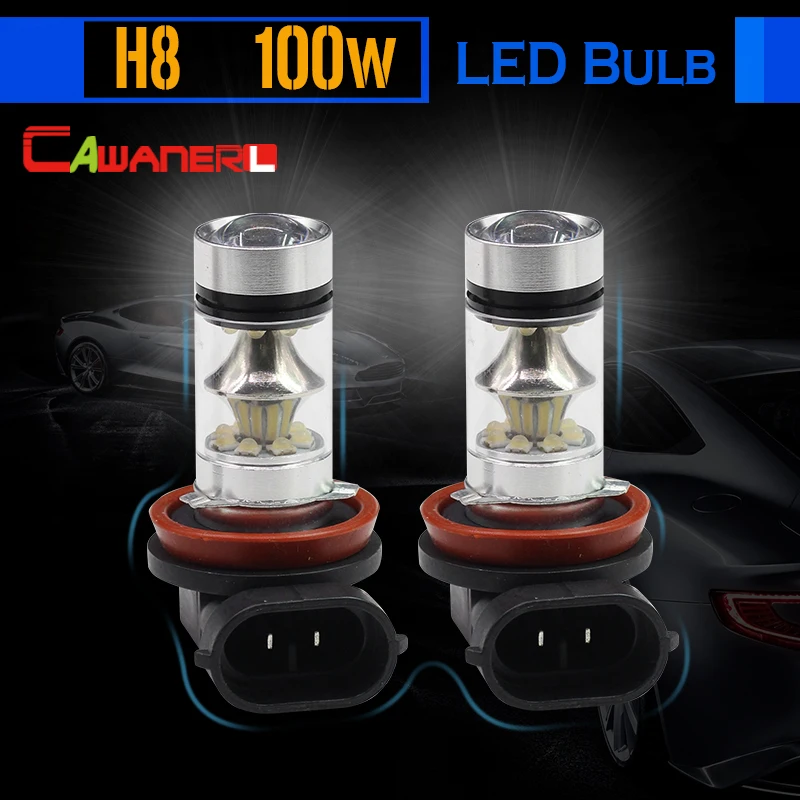 Cawanerl 100W H8 светильник 2200LM 6000K белые 20 SMD СВЕТОДИОДНЫЙ ные лампы Автомобильные