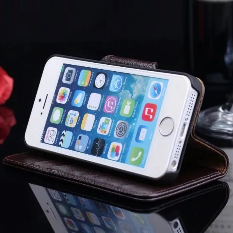 Usmile Kickstand Чехол для iphone SE Як Подлинная Кошелек Кожаный APPLE 5 5S| |