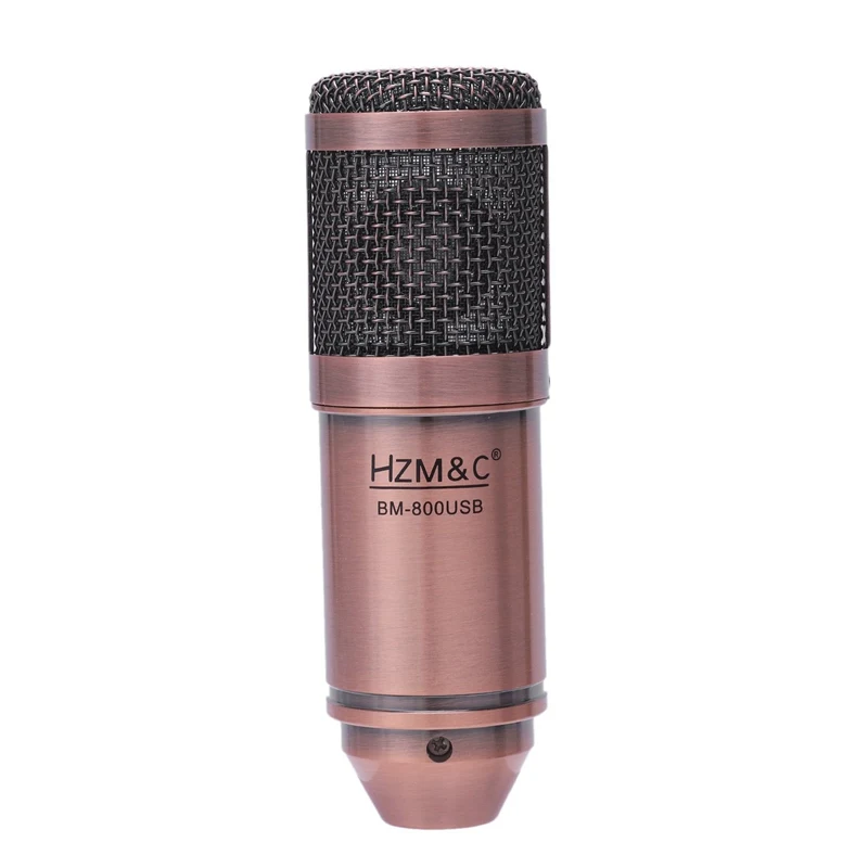 Gold HZM& C Модернизированный Bm 800 Usb конденсаторный микрофон Студийный микрофон для компьютера записи караоке ПК - Цвет: Gold