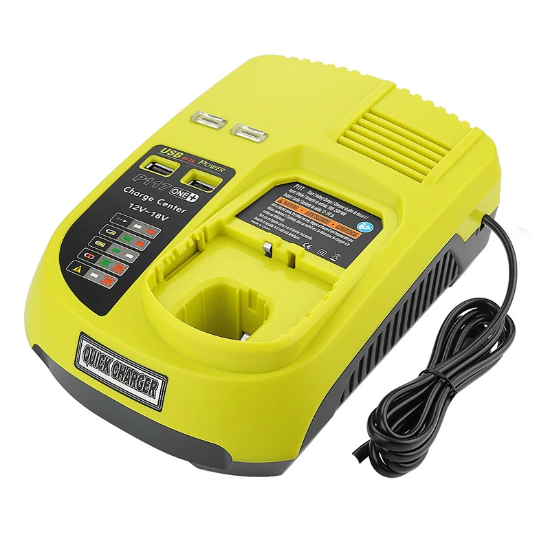 3A 12v 14.4V 18V For Ryobi P117 Battery Charger Rechargeable Pack Power Tool Ni-Cd Ni-Mh Li-Ion USB with Indicator | Электроника