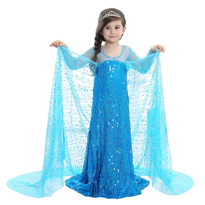 Высокое качество Новинка 2017 года платье Эльзы на заказ костюмы принцессы из