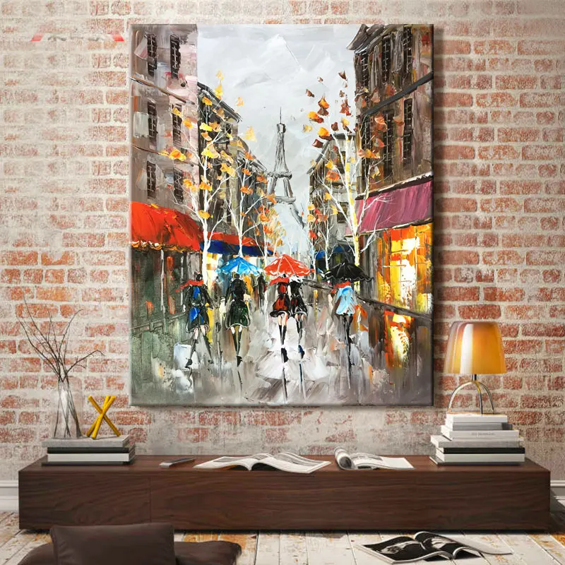 Рисуй по номеру Wall art живописи номерам Городские улицы модные гостиная