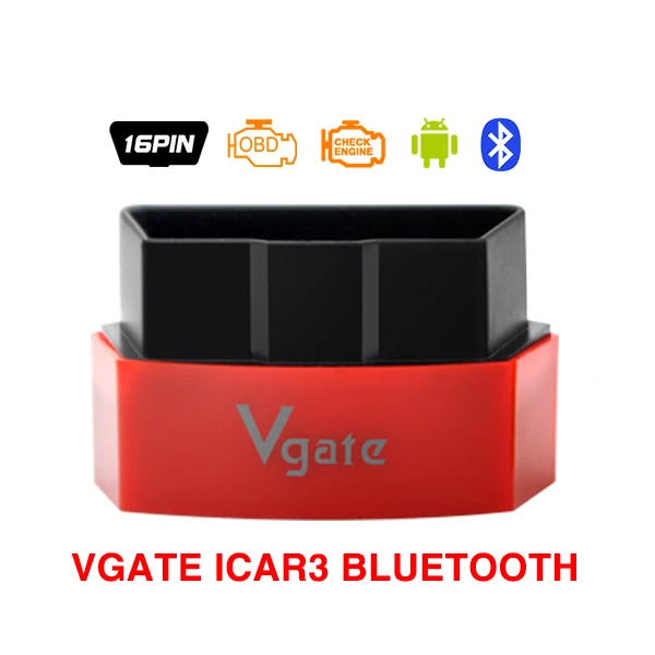 Vgate iCar3 Wifi/Bluetooth elm327 Wifi Поддержка всех протоколов OBDII Cars iCar 3 считыватель кодов для Android/IOS/PC - Цвет: bluetooth red