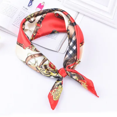 Модный этикет 50*50 см, высококачественный Женский шарф, маленькие мягкие квадраты, декоративный головной платок в полоску, платок с принтом на шею - Цвет: TS-8