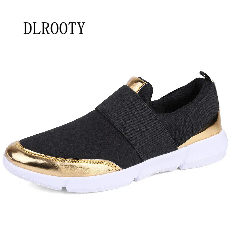 

Women Flat Casual Shoes 2019 Spring Fashion Elastic band Outdoor Breathable Couple Shoes Woman Platform School Round Toe