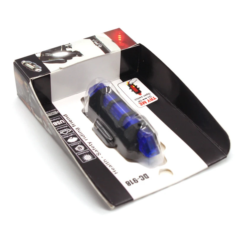 12 Blue with package Велосипедный светильник USB Rechargebale, водонепроницаемый светодиодный светильник-вспышка, велосипедный задний светильник, велосипедный Предупреждение ющий светильник, аксессуары для велоспорта - Цвет: 12 Blue with package