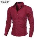 Рубашки в клетку мужские повседневные, приталенная деловая блуза с длинным рукавом, черные, красные в клетку, размера плюс 5XL, весна 2021