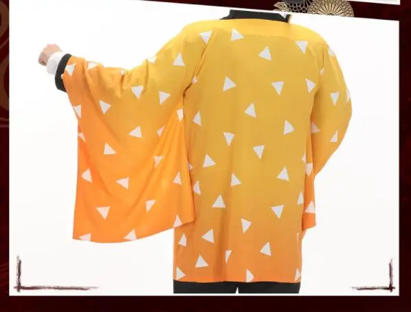 Demon Slayer: Kimetsu no Yaiba mens Kamado Tanjirou cosplay cape costumes full sets Agatsuma Zenitsu orange cape suits costumes