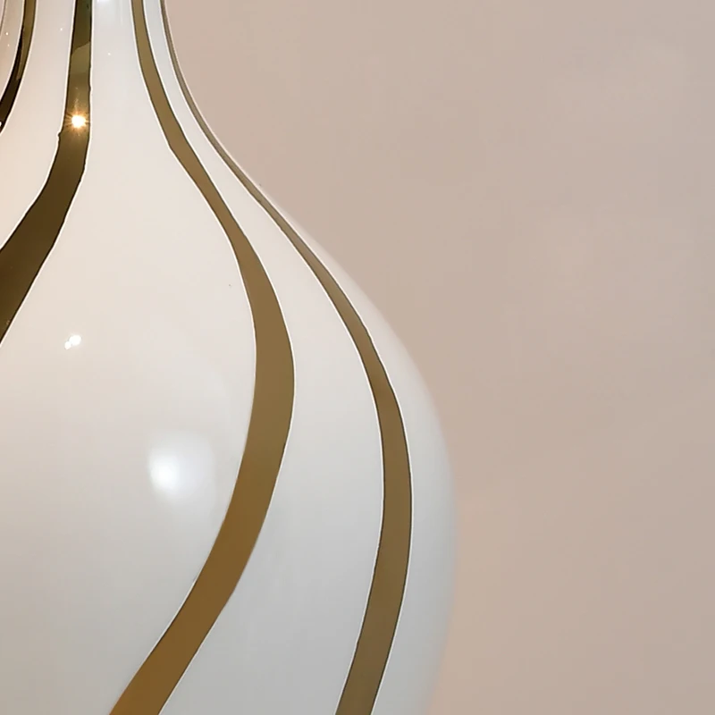 Скандинавские высококачественные керамические вазы с золотым ободком большие