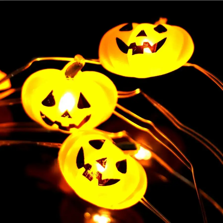 Водонепроницаемая пластиковая гирлянда с медной проволокой в виде тыквы 3 м 30