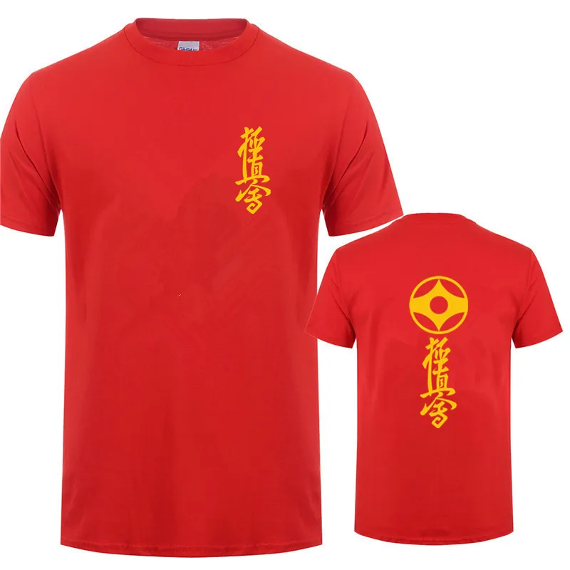 as picture Kyokushin каратэ футболка мужские футболки короткий рукав o-образным вырезом хлопок мужская футболка для Кекусинкай карате топы Мужские футболки OT-602 - Цвет: as picture
