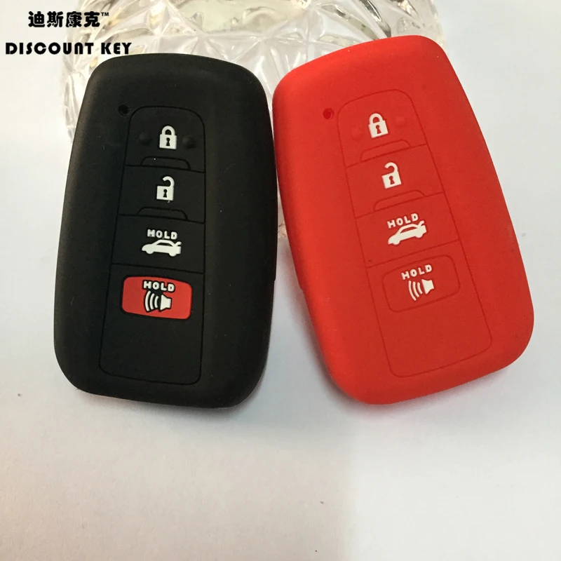 Silicone Rubber car key cover case skin for Toyota Camry 2017 2018 CHR Prius Corolla RAV4 Remote protect 4 buttons | Автомобили и