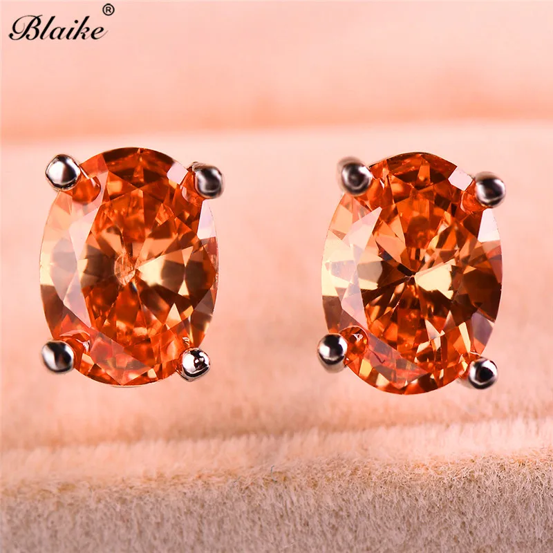 Уникальные женские серьги гвоздики Blaike из циркона цвета морской