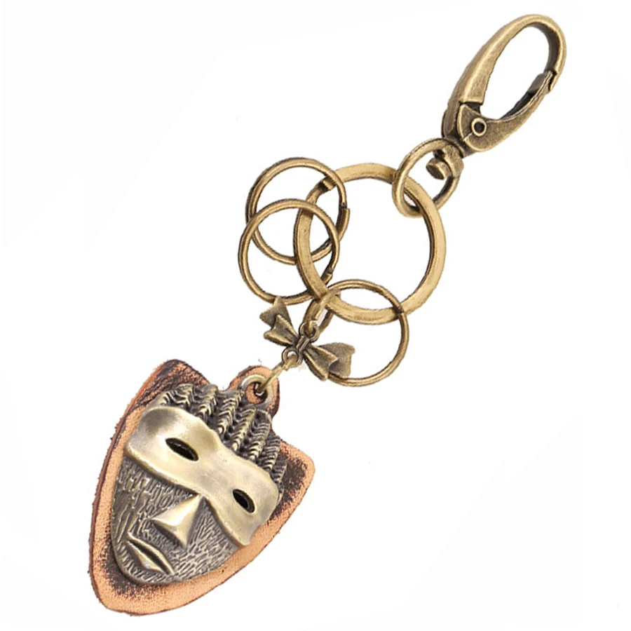 Кожаный брелок маска в стиле панк креативный для сумки кольцо держатель женщин и