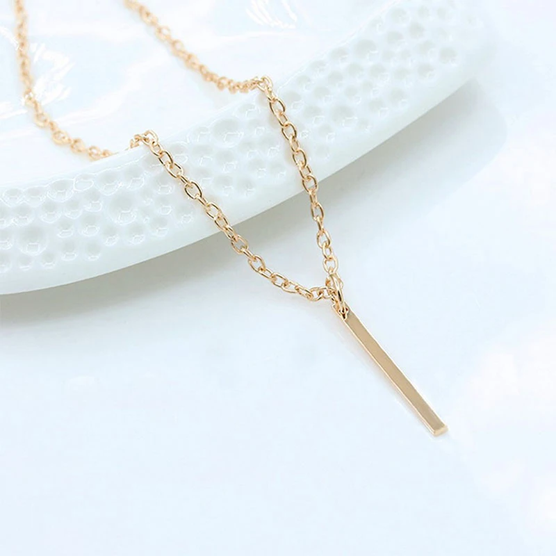 Простой бар ожерелье Женщины Рождественский подарок Модный золотой Цвет