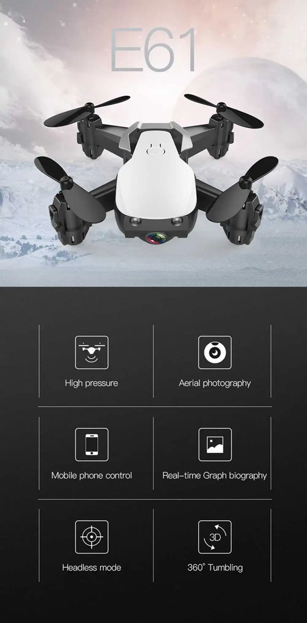 Eachine E61 E61HW Мини WiFi FPV с HD камерой высота режим удержания складной Радиоуправляемый квадрокоптер Дрон RTF