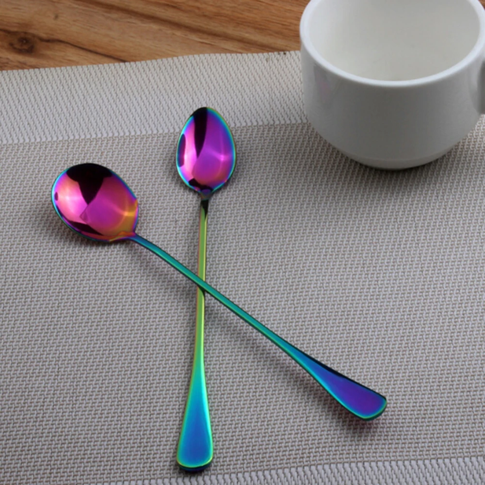6 шт. Нержавеющая сталь ложка творческий Кофе Мороженое Конфеты Teaspoon Кухня сад
