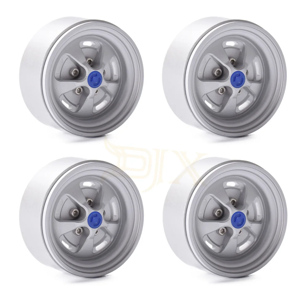 DJX 4 шт. Матовый Серебряный 1,9 Beadlock колеса диски для 1/10 RC Гусеничный осевой SCX10 II 90046 Traxxas TRX4 D90