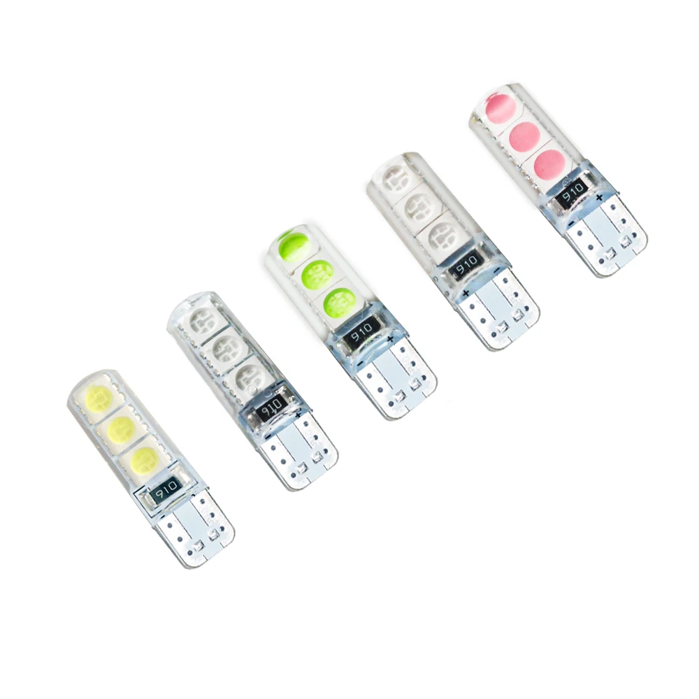 Hippcron T10 194 W5W 6SMD 5050 силиконовая оболочка Светодиодный лампочки Canbus автомобиля