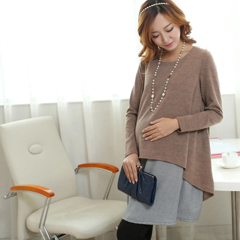 Корейская мода для беременных платья макси Модельные туфли деловой женщины