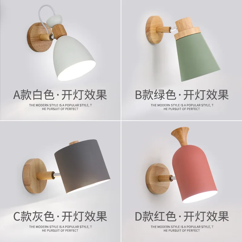 Europe Solid Wood Bedroom Lamp Modern Concise Maka Background Wall A Living Room Aisle Bedside loft study Bar counter Lamps | Лампы и
