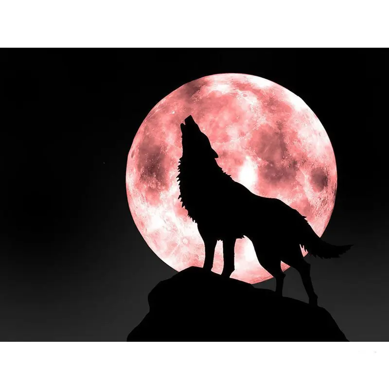 Алмазная живопись 5D сделай сам вышивка мозаика силуэт Волка швейные наборы