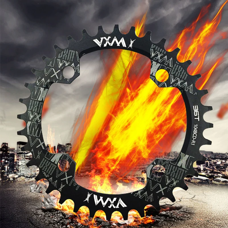Велосипед vxm Crank 104BCD круглый Овальный 32 T 34 T 36 T 38 T цепь узкая широкая MTB дорожный велосипед одна кривошипная система со звездочкой черный/красный