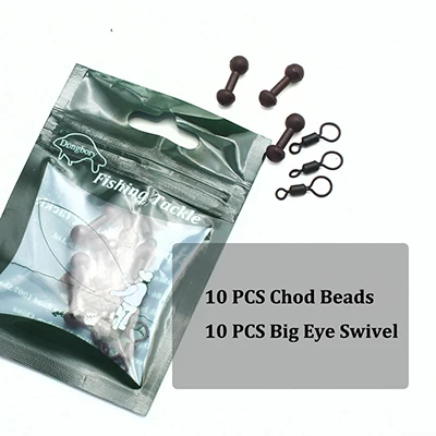 10 N 10 20PCS Carp Fishing Accessories Chod Beads and Big Eye Swivel Set for Carp Rig Helicopter Rigs Zig Rig Tackle Equipment - Цвет: 10 N 10
