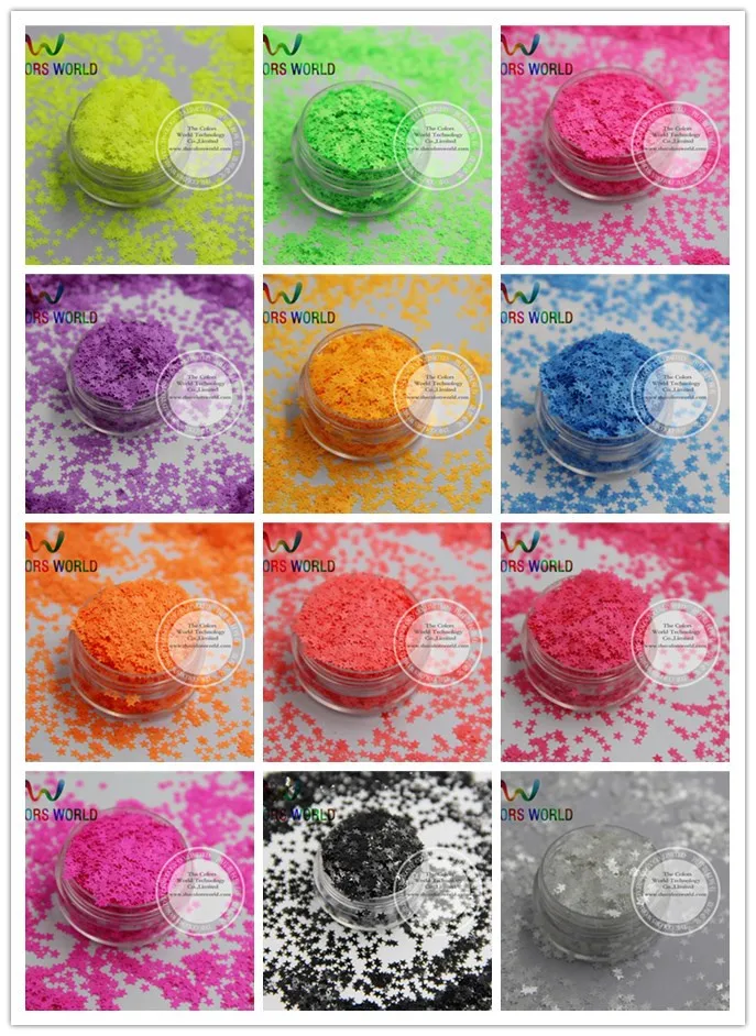 TCT 141 в форме звезды неоновые яркие матовые цвета 3 мм устойчивые к растворению