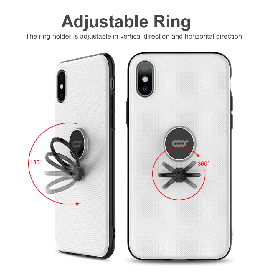 Оригинальный кольцевой держатель чехол для iphone X 10 Kickstand Мягкий ТПУ жесткий